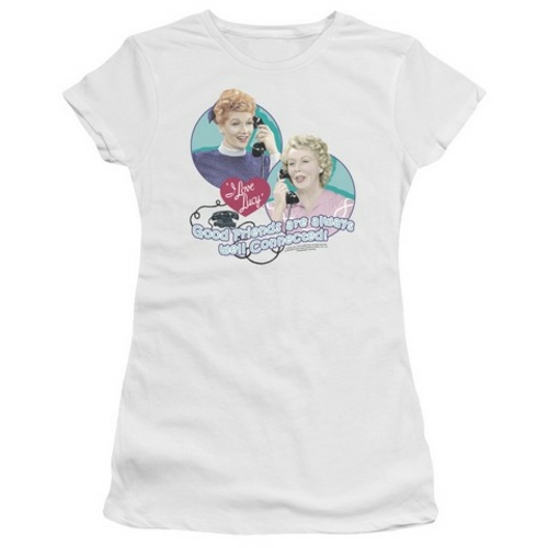 Trevco Lucy-Always Connected Short Sleeve Junior Sheer Tee- White - 2X