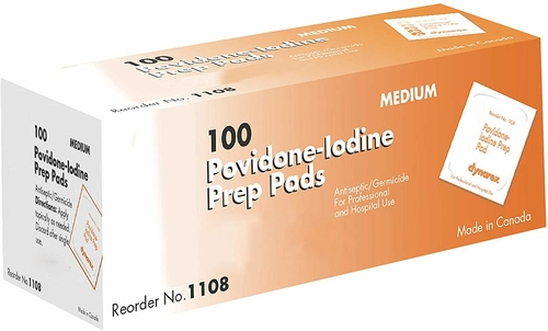 PVP Prep Pad. Case of 1000 Pads 2.5 x 1.75 inch for Pre-op Prep, Minor