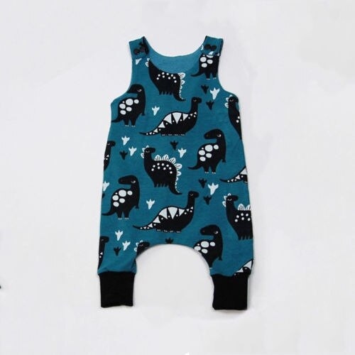 Baby Kids Boy Girl Infant Dinosaur Romper Jumpsuit