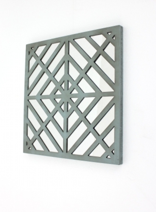 Teton Home WD-102 Square Mirror Wall Decor - Blue