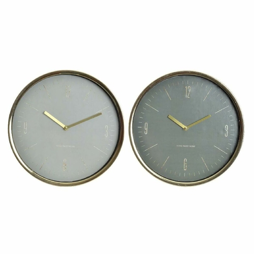 Wall Clock DKD Home Decor Green Metal Crystal Plastic 30 x 4 x 30 cm