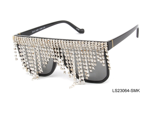 Square Black With Rhinestone Women's Sunglasses