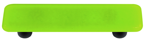 Hot Knobs HK1017-PB Spring Green Rectangle Glass Cabinet Pull - Black 