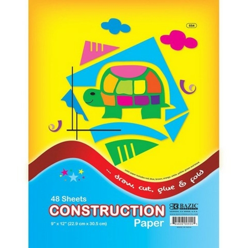 Bazic 554    48 Ct. 9" X 12" Construction Paper  Case of 48 
