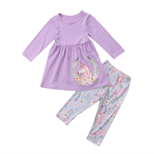 Charm Purple Unicorn Princess Toddler Kids