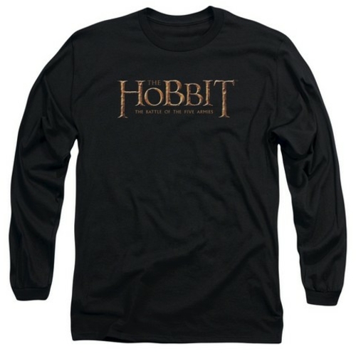 Trevco Hobbit-Logo Long Sleeve Adult 18-1 Tee- Black - Large