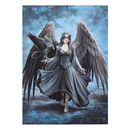 50x70cm Raven Canvas Plaque by Anne Stokes