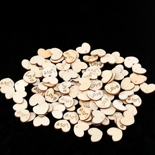 100pcs/Bag Rustic Wooden Wood Scrap Mini Love