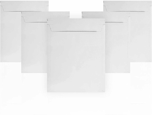 Pack of 25 White Rigid Photo Mailers 9 x 11.5 Paperboard Stay Flat