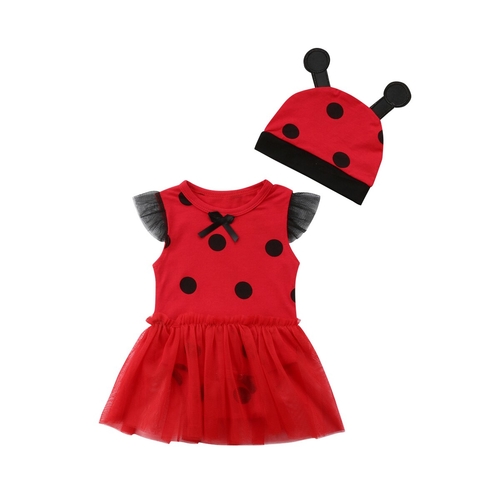 Cute Ladybug Tutu Party Dress Newborn Baby