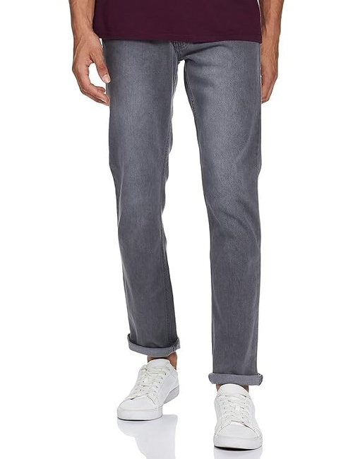 Men Cotton Lycra dyed fabrics Jeans (Size-M) (Color-LIGHT GREY)