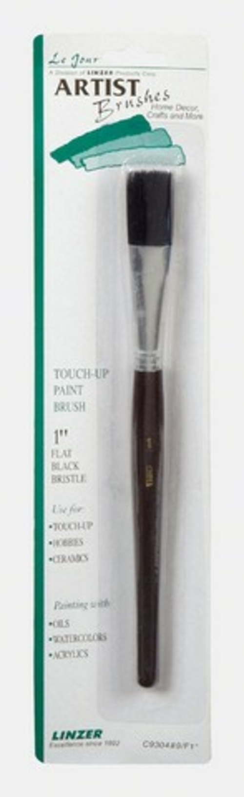 Linzer C9304-9 1 in. Flat Black Bristle Touch Up Brush - pack of 12