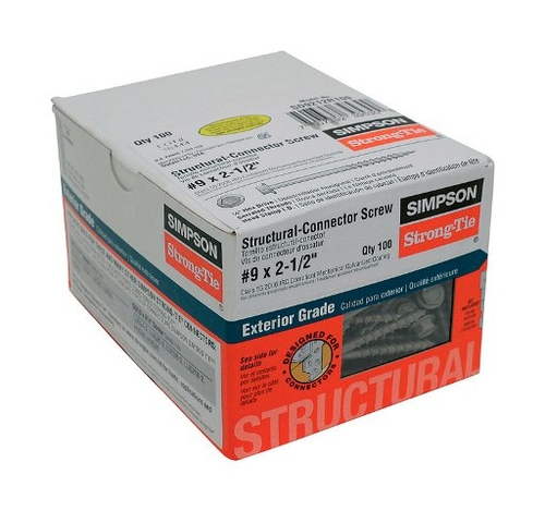 Simpson Strong-Tie SD9212R100-R Structural Connector Screw  No.9 x 2.5
