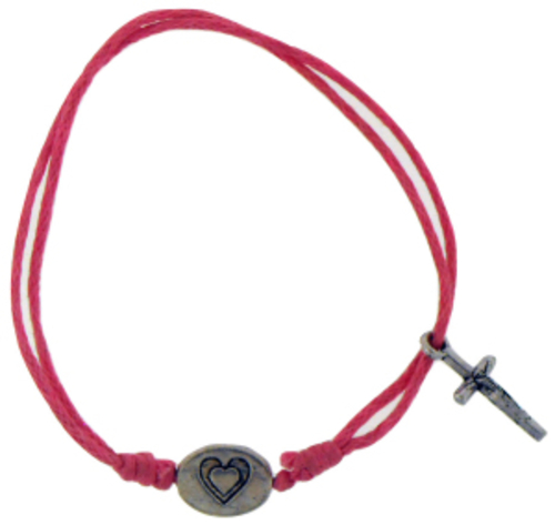 Solid Rock Jewelry 144652 Dark Pink Cotton Adjustable Friendship with 