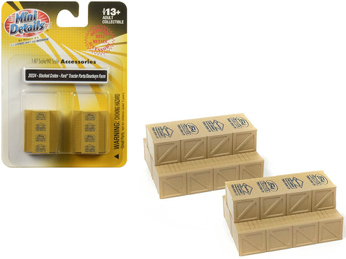 Stacked Wooden Crates \Ford Tractor Parts\" and \"Dearborn Farm