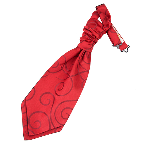 Scroll Pre-Tied Ruche Cravat - Boys - Burgundy