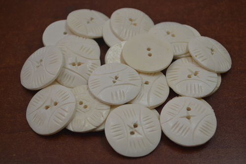 50 Pcs Stripe Round Brown Buffalo Bone Sewing Buttons 1 1/4"