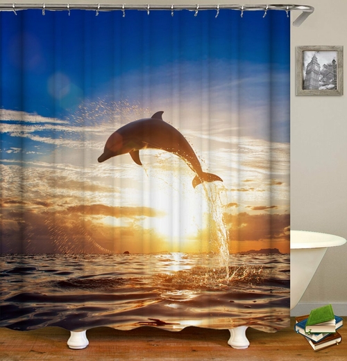 A Dolphin Jump Shower Curtain