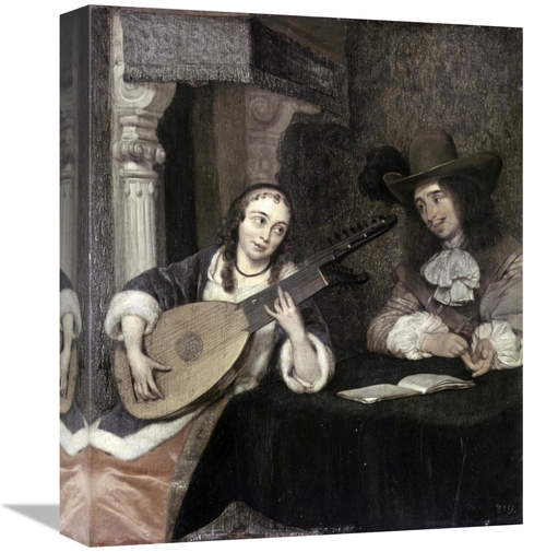 Global Gallery GCS-276776-16-142 16 in. Woman Playing the Lute Art Pri