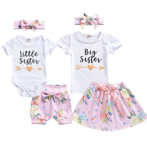 3PCS Kids Baby Girls Sister Matching Clothes Top