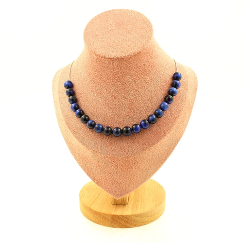 Blue Tiger's Eye 8 mm 20 beads necklace