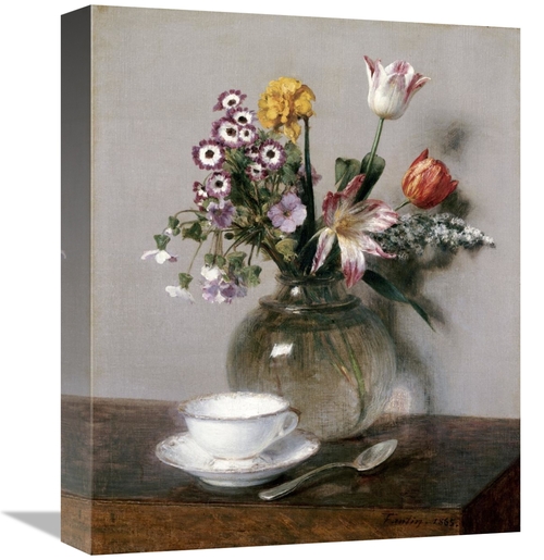 Global Gallery GCS-266301-16-142 16 in. A Vase of Flowers with a Coffe