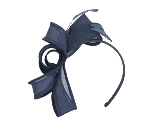 Navy organza bow fascinator