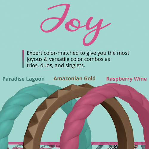 Joy Stackable 3-Pack Silicone Rings For Women