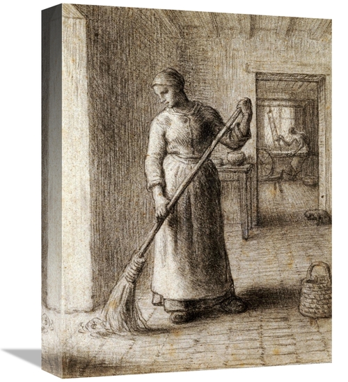 Global Gallery GCS-266883-16-142 16 in. Woman Sweeping Her Home Art Pr