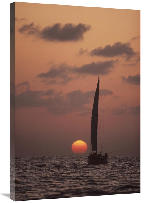 Global Gallery GCS-450608-2436-142 24 x 36 in. Sailboat Adrift At Suns