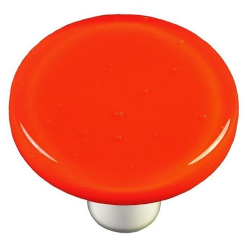 Hot Knobs HK1008-KRB Opal Orange Round Glass Cabinet Knob - Black Post