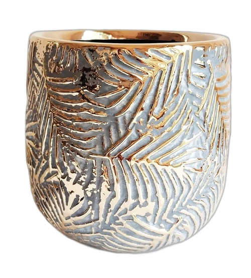 Ceramic Flower Pots (Dia-5.5 Inch) Round Garden Indoor Outdoor Ceramic