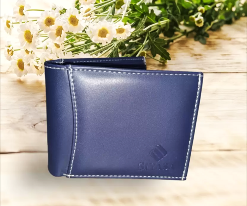 Formal Blue Artificial Leather Money Clip