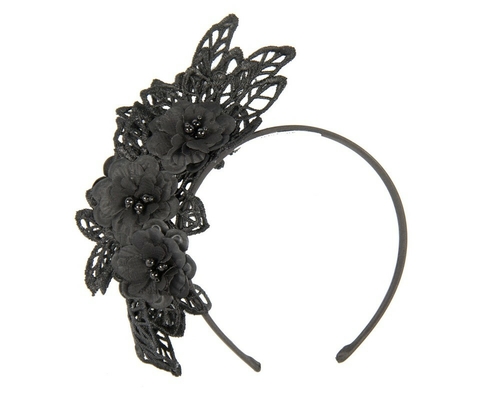 Black lace fascinator