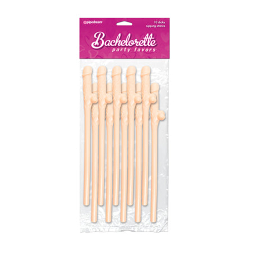 Pipedream Bachelorette Party Favors 10-Piece Dicky Sipping Straws