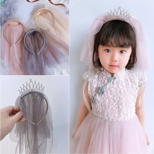 1PCS Princess Crown Headwear Headband Bow Girls