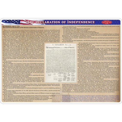 Ashley Productions ASH95037 2 Sided Learning Mat Declaration of Indepe