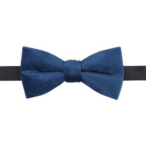 Plain Velvet Pre-Tied Bow Tie - Navy Blue
