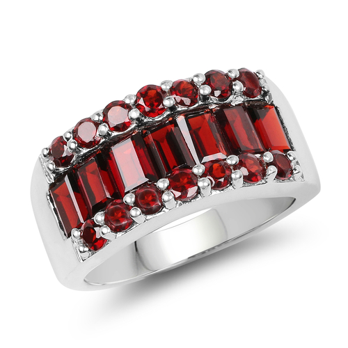 3.22 Carat Genuine Garnet .925 Sterling Silver Ring