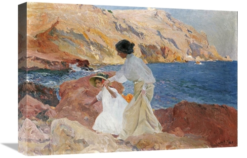 Global Gallery GCS-267324-22-142 22 in. Clotilde & Elena on the Rocks&