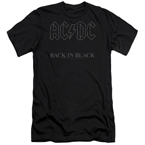 Trevco ACDC102-PSF-5 ACDC Back in Black-Premuim Canvas Adult Slim Fit 