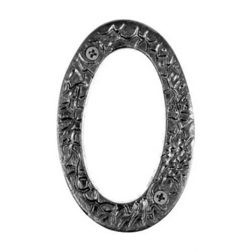 Acorn RN0BP 4" Rough Iron Address Number 0 - Black