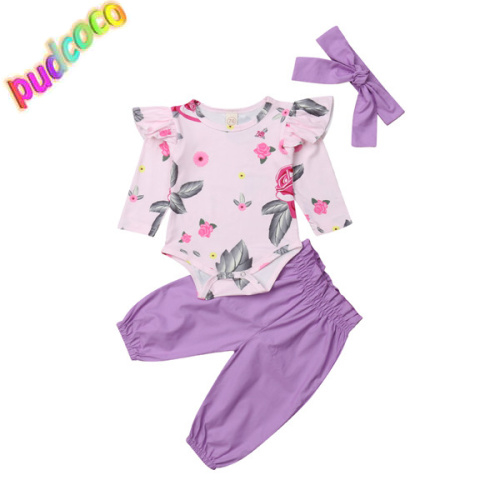 Newborn Infant Baby Girl Flower Romper Tops