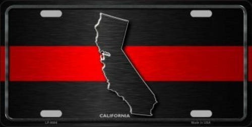 Smart Blonde LP-9694 California Thin Red Line Novelty Metal License Pl