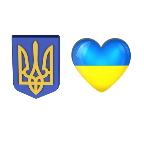 Support Ukraine Shoe Decoration Charms Ukrainian Flag Colors Heart