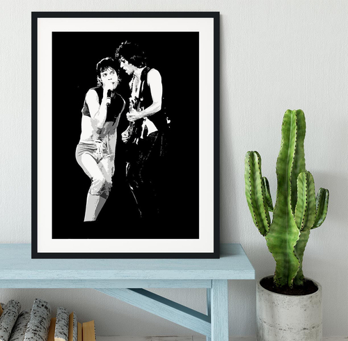 Keith Richards and Mick Jagger groove Framed Print