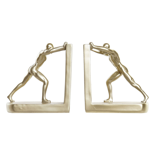 Bookend DKD Home Decor Champagne Resin Persons (15 x 9 x 16 cm)