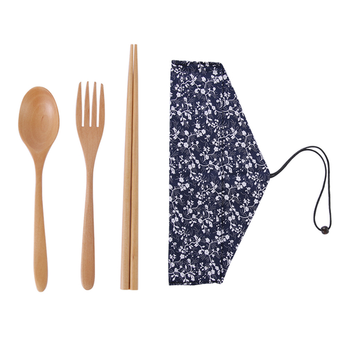 1Set Handmade Spoon Fork Chopsticks Portable
