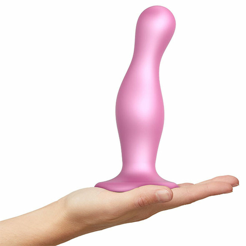 Dildo Curvy Metallic Sugar  Strap-on-me L Pink Silicone