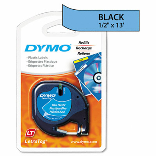 Dymo 91335 Letratag Plastic Tape Cartridge  1/2in x 13ft  Ultra Blue